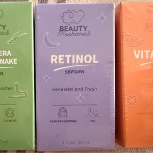 Beauty Mechanics Retinol, vitamin c, & aloe Vera Serums #skincare NEW